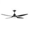 CEILING FAN, 52in DC 3/4 BLADE BLACK + LIGHT, RC & W/CONTROL