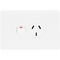Unison Hesperus Powerpoint, Double with extra aperture, 10A, 250V a.c., Horizontal, White