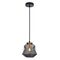 PENDANT ES Smoke Glass Angled Bell w/Ant.Brass Highlgt OD170mm