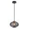 PENDANT ES Smoke Glass Oval w/Ant.Brass Highlight OD180mm