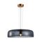 PENDANT ES 40W DOME Green Glass w/Brass Highlight OD420mm