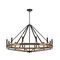 PENDANT SESx12 Large OD1212mm Candelabra Natural Wood & Oil Rubbed Bronze Hardware