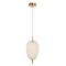 PENDANT SES 10W Oval Opal (Matt Finish) Glass w/Brass Highlight OD160mm x H340mm