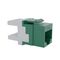 Cat6 RJ-45 UTP Keystone Jack. Green, 180 degrees, 12pc Pack