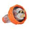 NHP ISO Plug - Straight, 3 Flat Pins, 20A 250V AC, Electric Orange