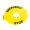 Allen-Bradley 800F Legend Plate 90mm Round Emergency Stop Yellow with Black Text