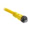 AB 889N Cordset Cable PVC Yellow 4 Pin 16AWG Mini Plus Female Straight Unshielded 1.8m