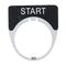 Austrol N100 Legend Plate Start Black 41 x 45mm Medium to suit N100 operators and indicators