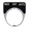 Austrol N100 Legend Plate MAN OFF AUTO 41 x 45mm Medium to suit N100 operators and indicators