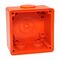 NHP ISO Back Box/Base, 1 Gang - Large 63mm depth, Resistant Orange