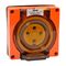 NHP ISO Socket Outlet, 4 Round Pins 10A 500V AC, w/o Base, Resistant Orange