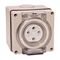 NHP ISO Socket Outlet, 4 Round Pins 20A 500V AC, w/ Base, Grey