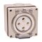 NHP ISO Socket Outlet, 4 Round Pins 32A 500V AC, w/ Base, Grey