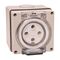 NHP ISO Socket Outlet, 4 Round Pins 50A 500V AC, w/ Base, Grey