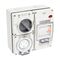 NHP ISO Switched Socket Outlet - RCD, 4 Round Pins 20A 500V AC, with Base, GY