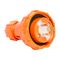 NHP ISO Plug - Straight, 2 Flat Pins 1 Round Earth, 10A 250V AC, Resistant Orange