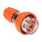 NHP ISO Plug - Straight, 4 Round Pins, 20A 500V AC, Electric Orange