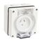 NHP ISO Socket Outlet, 2 Flat Pins + 1 Round Earth 10A 250V AC, w/ Base, Grey