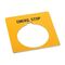 Allen-Bradley 800T Legend Plate 46 x 47mm Yellow Red EMERG STOP for 30.5mm Pushbutton
