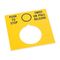 Allen-Bradley 800T Legend Plate 46 x 62mm Yellow PUSH TO STOP TWIST OR PULL RELEASE for 30.5mm PB