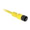 AB 889R Cordset Cable PVC Yellow 3 Pin 18AWG AC Micro Female Straight Unshielded 2m