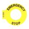 Sprecher and Schuh D7 Legend Plate 60mm Round Emergency Stop 22.5 mm Yellow with Black Text