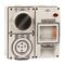 NHP ISO Switched Socket Outlet - RCD, 3 Flat Pins 15A 250V AC, w/ Base, GY