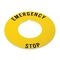 Allen-Bradley 800T Legend Plate IEC RING Yellow EMERGENCY STOP for 30.5mm Pushbutton
