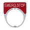 Austrol N100 Legend Plate Emerg Stop Red 41 x 45mm Medium to suit N100 operators and indicators