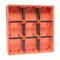 NHP ISO Back Box/Base, 9 Gang (3 x 3) - Large 63mm depth, Resistant Orange