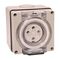 NHP ISO Socket Outlet, 4 Round Pins 10A 500V AC, w/ Base, Grey
