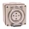 NHP ISO Socket Outlet, 5 Round Pins 20A 500V AC, w/ Base, Grey