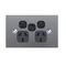 GPO2X/SS/BLK - 316 Stainless Steel Double GPO Black Extra Switch