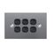 SW6/SS/BLK - 316 Stainless Steel 6 Gang 16 Amp Switch