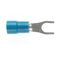 PRE-INSULATED FORKED SPADE TERMINAL (1.0-2.6MM CABLE) BLUE 4MM STUD DOUBLE GRIP