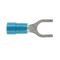PRE-INSULATED FORKED SPADE TERMINAL (1.0-2.6MM CABLE) BLUE 6MM STUD DOUBLE GRIP