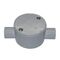 Shallow Junction Box 2-Way Entry 20mm Grey