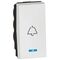 Push Button Switch 6A 250V | Blue LED & Bell Symbol | White by Legrand