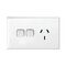 10A Single Power Point with Extra Switch | 220-240V | White Finish by Legrand