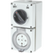 combination switched socket outlet 32A 4 round pins
