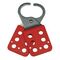 Stainless Steel Lockout Hasp | 6 Padlock Holes | Red Poly Coating | 30mm Jaw Diameter by Cirlock
