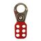Standard Scissor Hasp | Plated Steel with Red Poly Coating | 6 Padlock Holes | 25mm Jaw Diameter by Cirlock