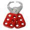 Standard Scissor Hasp with Anti-Twist Protection | 6 Padlock Holes | Hardened Steel | Silver/Red by Cirlock