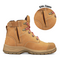 Wheat Zip Sided Boot | Water Resistant Leather | Steel Toe & Slip Resistant | Quick Release Zipper by Oliver