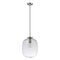FLAUNT GLASS PENDANT 240V E27 SATIN CHROME