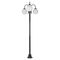 GT-1003 Lisbon Triple Sphere Curved Arms Plain Post - Powder Coated Finish / E27