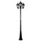GT-1078 Chester Triple Head Curved Arm Tall Post Light - Powder Coated Finish / B22