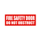PVC Fire Safety Door Do Not Obstruct Sign | UV-Protected | Clear Message | Indoor/Outdoor Use by Firebox