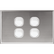 Slim Four Gang Switch Cover | Durable Stainless Steel | Modern Silver Finish by Dexton