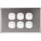 Slim Six Gang Switch Cover | Durable Stainless Steel | Sleek Silver Finish by Dexton